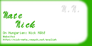 mate nick business card
